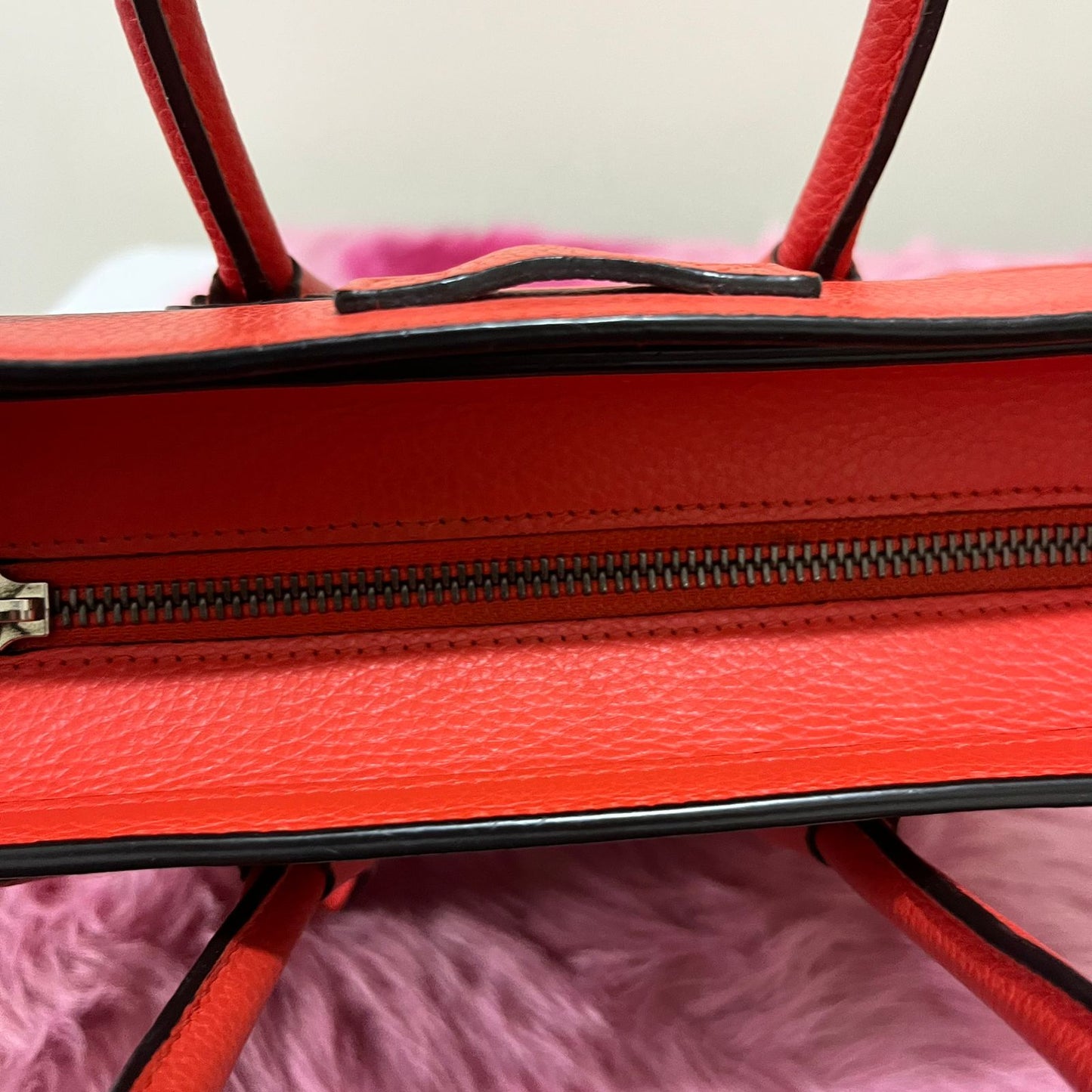 Celine Nano Luggage Red β 8"H x 8"L x 4"W