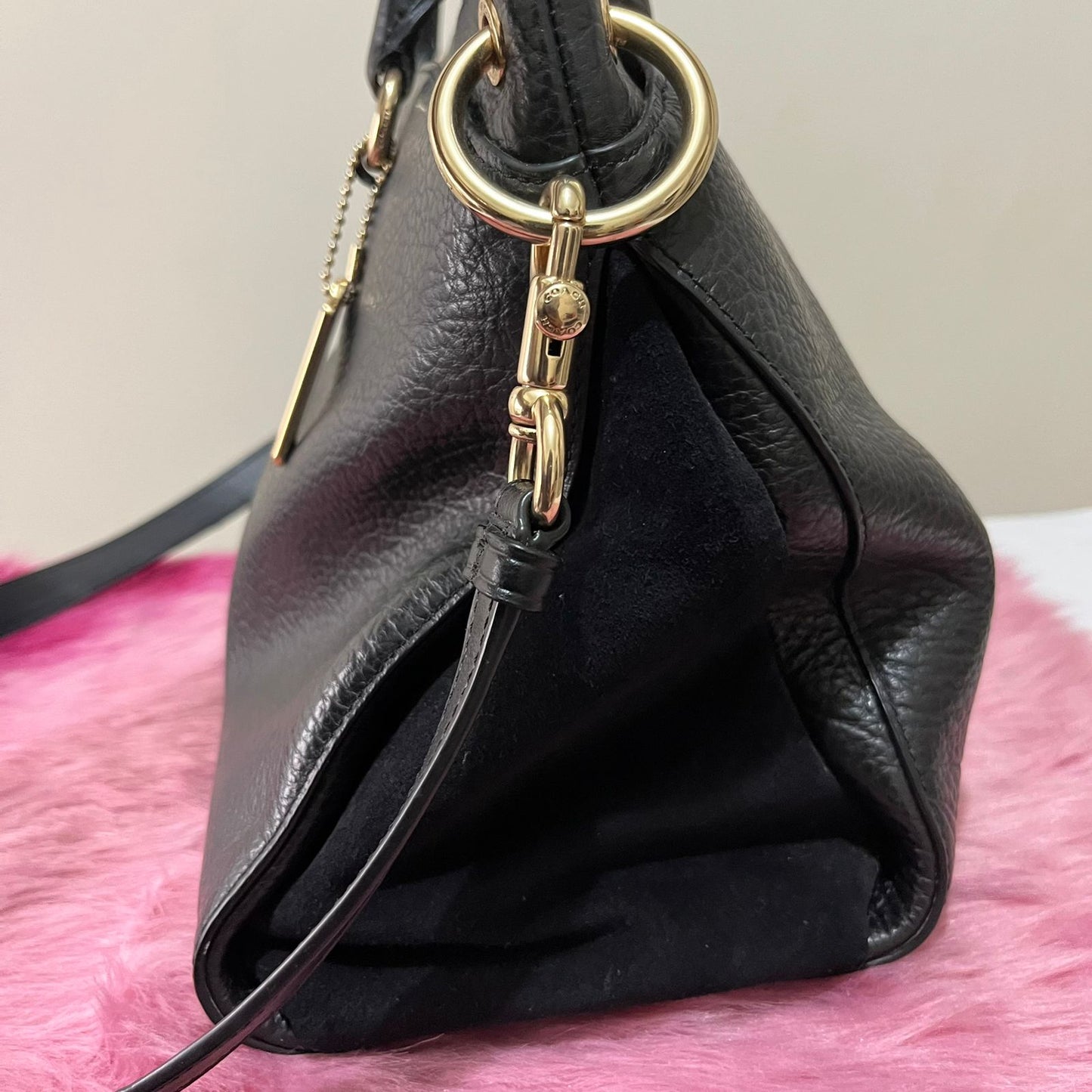 Coach Mia Satchel Black β 8"H x 11"L x 4.5"W