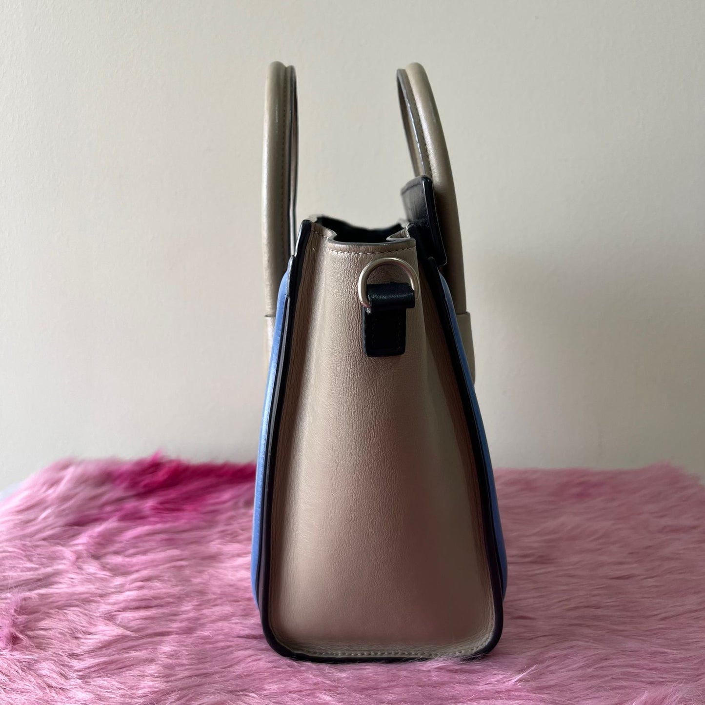 Celine Nano Luggage Tri-color Taupe β 8"H x 8"L x 4"W