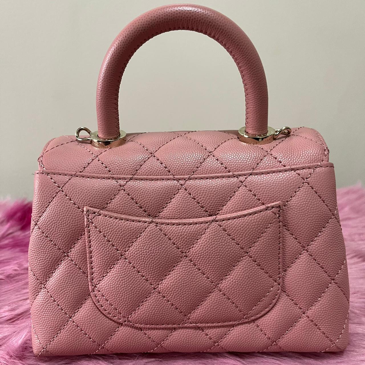 Coco Handle Bag – Light Pink 6.5"H x 9.5"L x 3"W