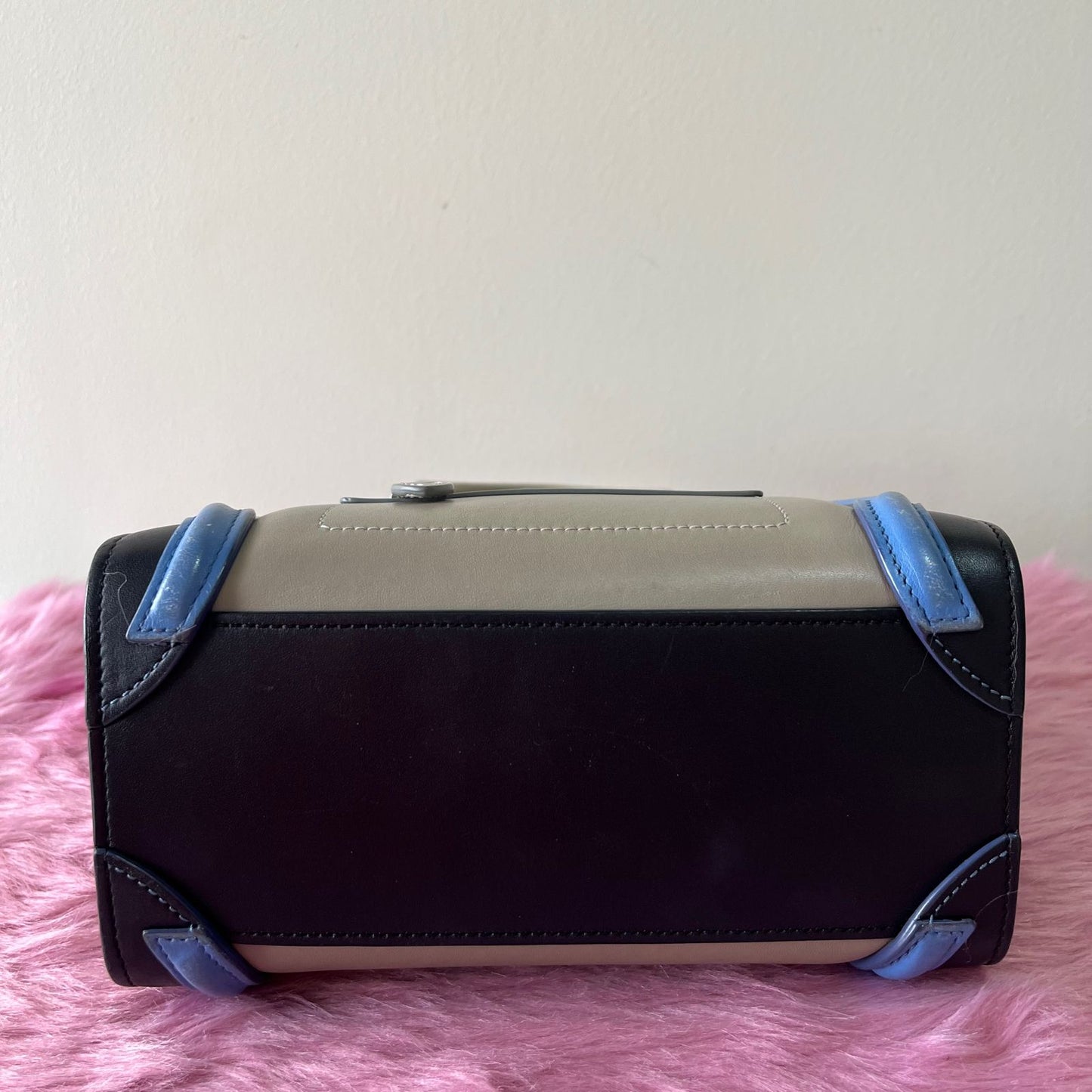 Celine Nano Luggage Tri-color Taupe β 8"H x 8"L x 4"W