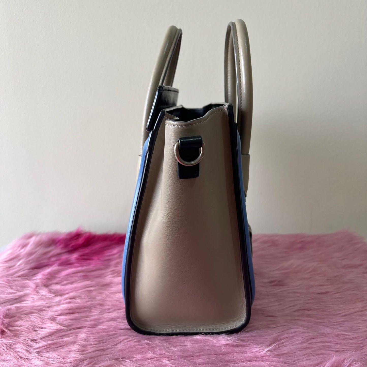 Celine Nano Luggage Tri-color Taupe β 8"H x 8"L x 4"W