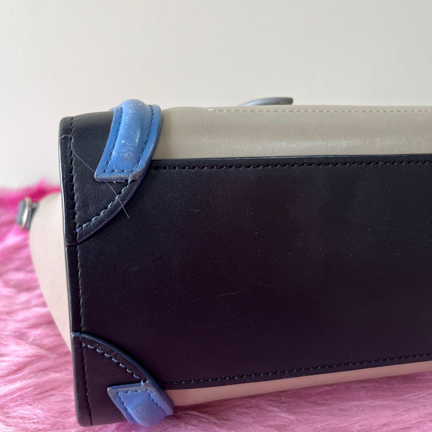 Celine Nano Luggage Tri-color Taupe β 8"H x 8"L x 4"W