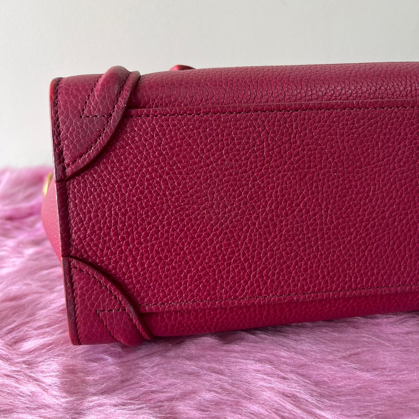 Celine Nano Luggage Fuschia β 8"H x 8"L x 4"W