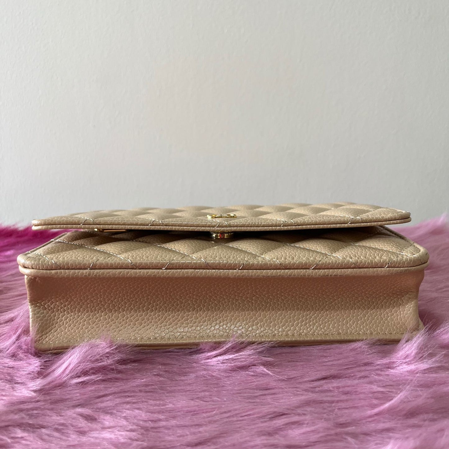 Chanel Classic Wallet On Chain Caviar Beige β 5"H x 7.5"L x 1.5"W
