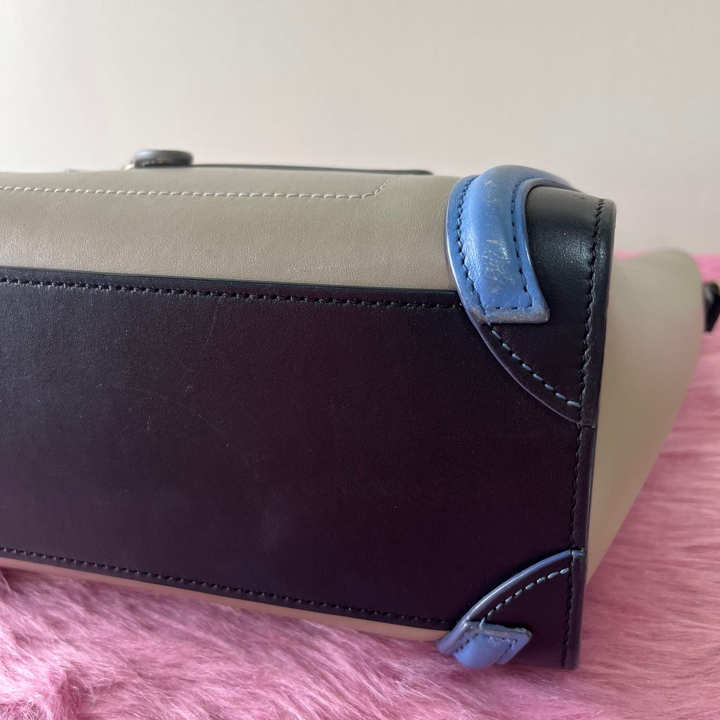 Celine Nano Luggage Tri-color Taupe β 8"H x 8"L x 4"W
