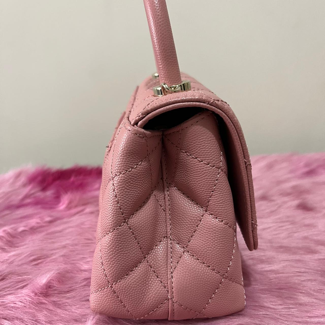 Coco Handle Bag – Light Pink 6.5"H x 9.5"L x 3"W