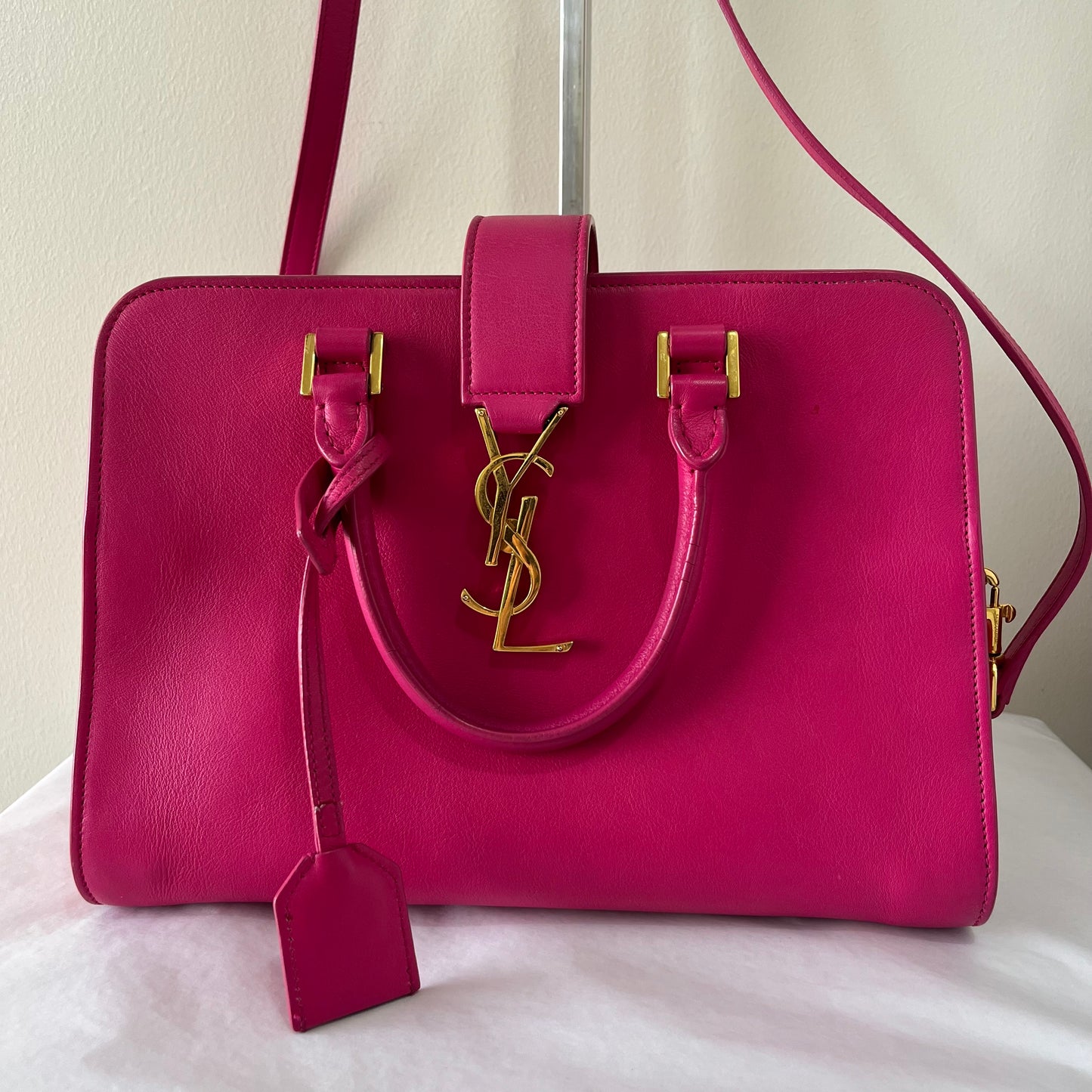 YSL Cabas Chyc Small Hot Pink – 8"H x 10"L x 3"W