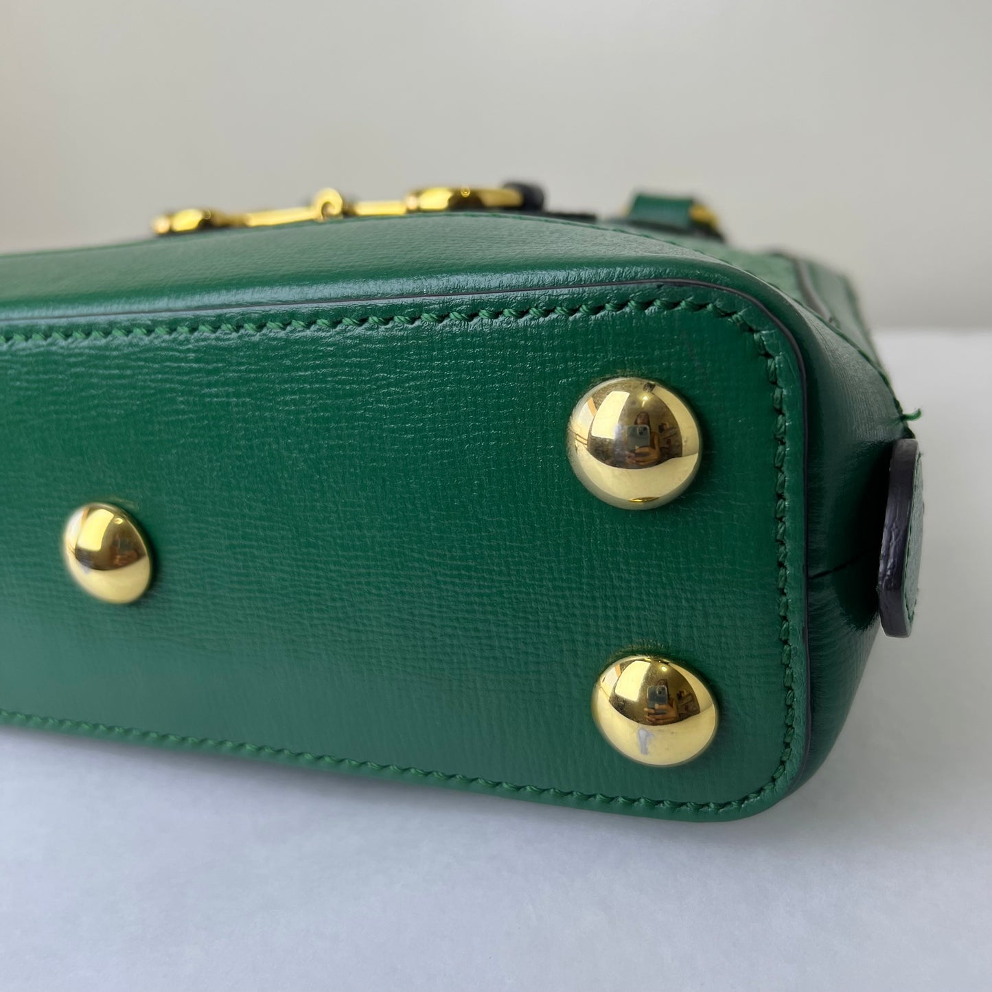 Gucci Horsebit Mini Top Handle Green – 6.3"H x 7.9"L x 2.4"W