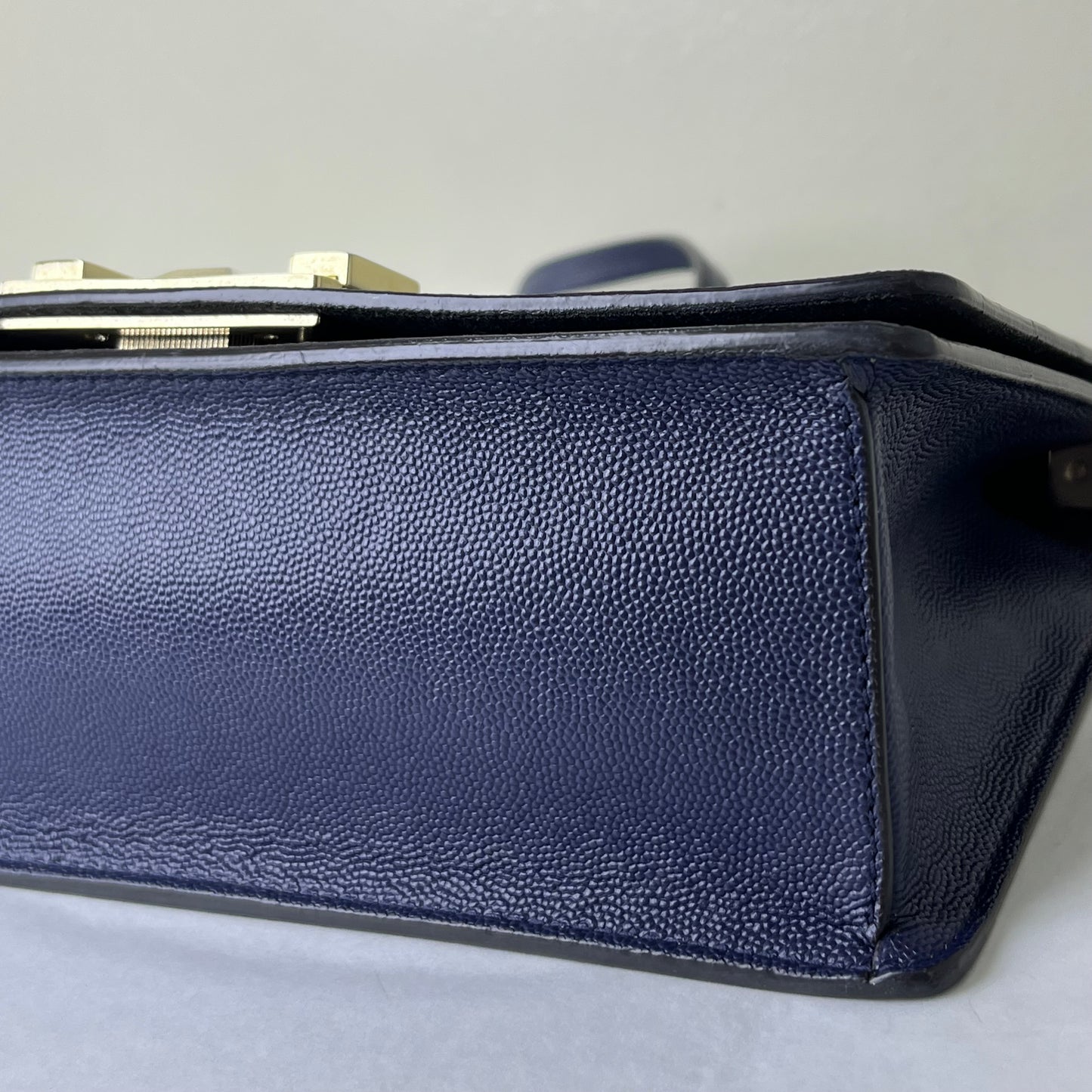 Furla Saffiano Crossbody Navy Blue – 5.3"H x 7.9"L x 1.6"W