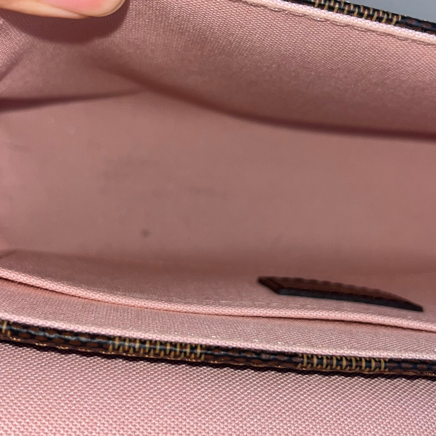 Louis Vuitton Croisette Damier Ebene Pink Braided – 6.3"H x 7.9"L x 2.8"W