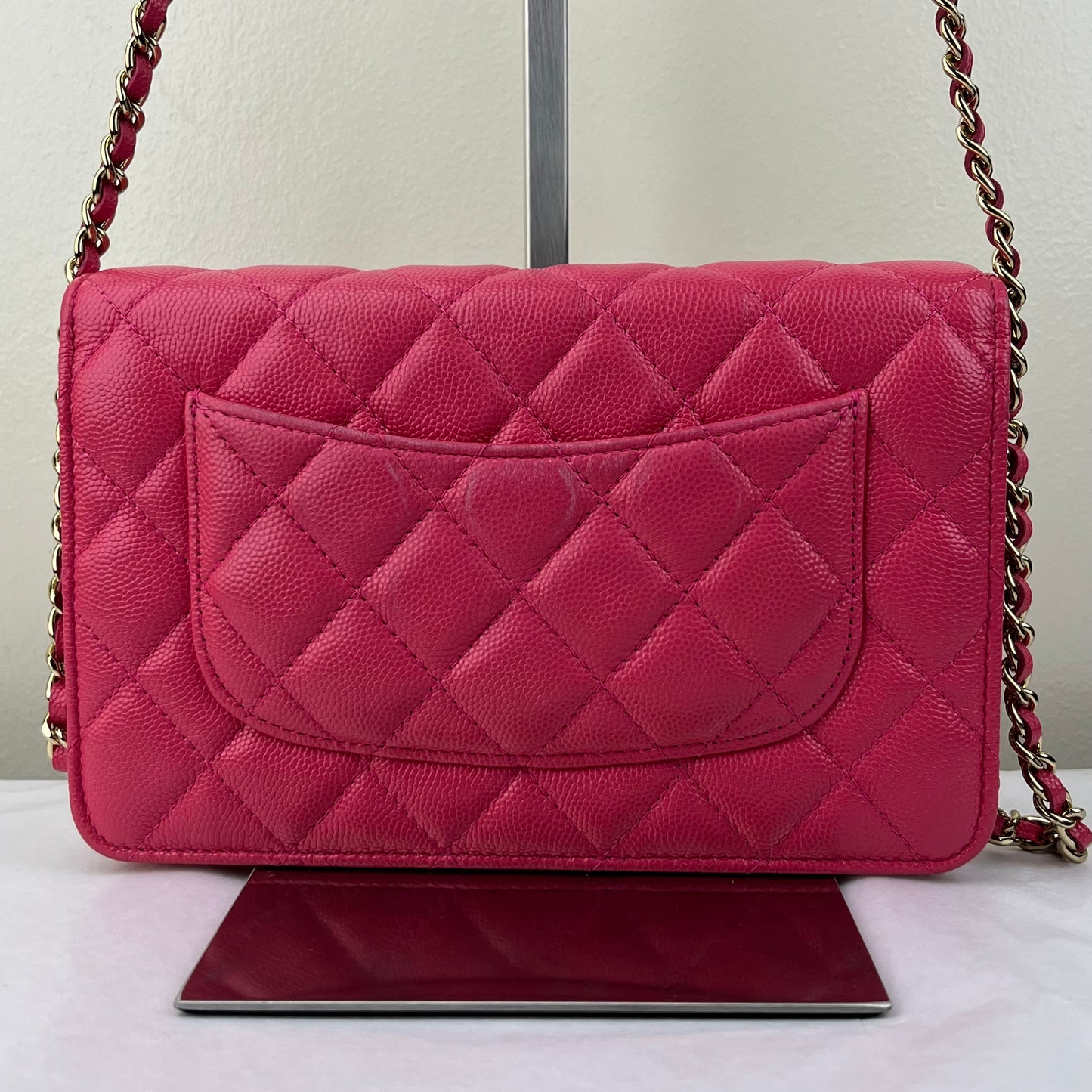 Chanel Wallet on Chain Pink – 4.8"H x 7.5"L x 1.4"W
