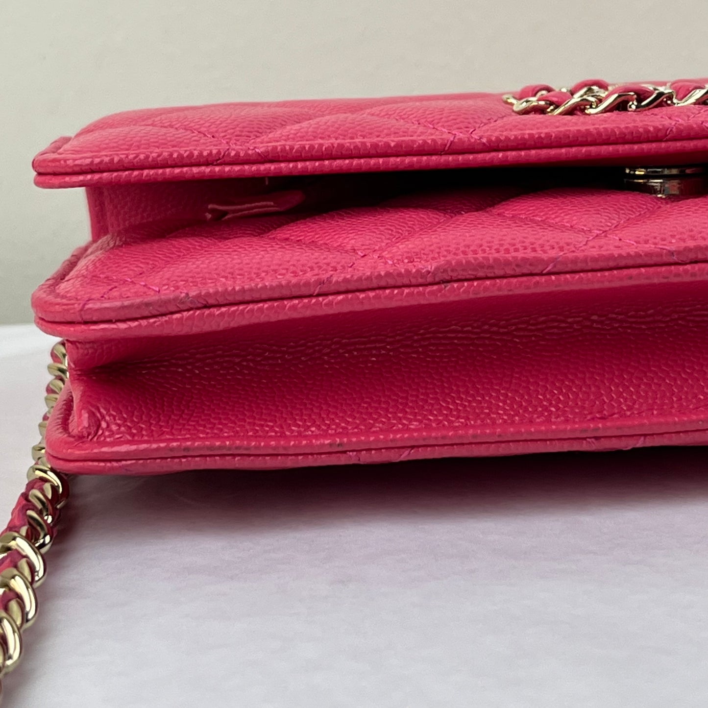 Chanel Wallet on Chain Pink – 4.8"H x 7.5"L x 1.4"W