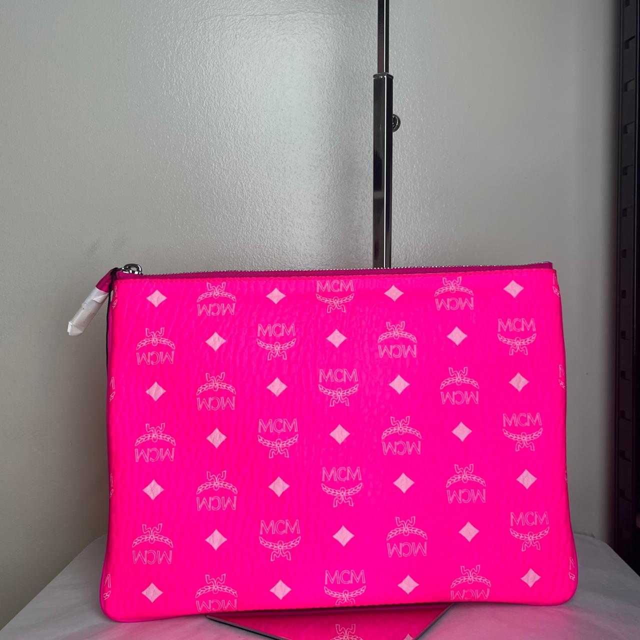 MCM Clutch Neon Pink