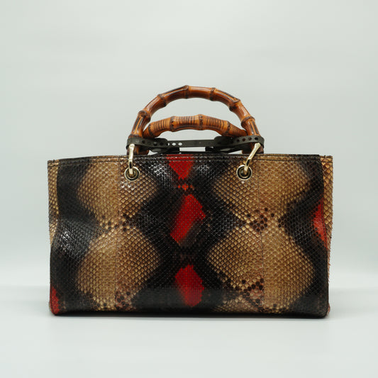 Gucci Bamboo Shopper Tote Phyton Skin Medium GHW