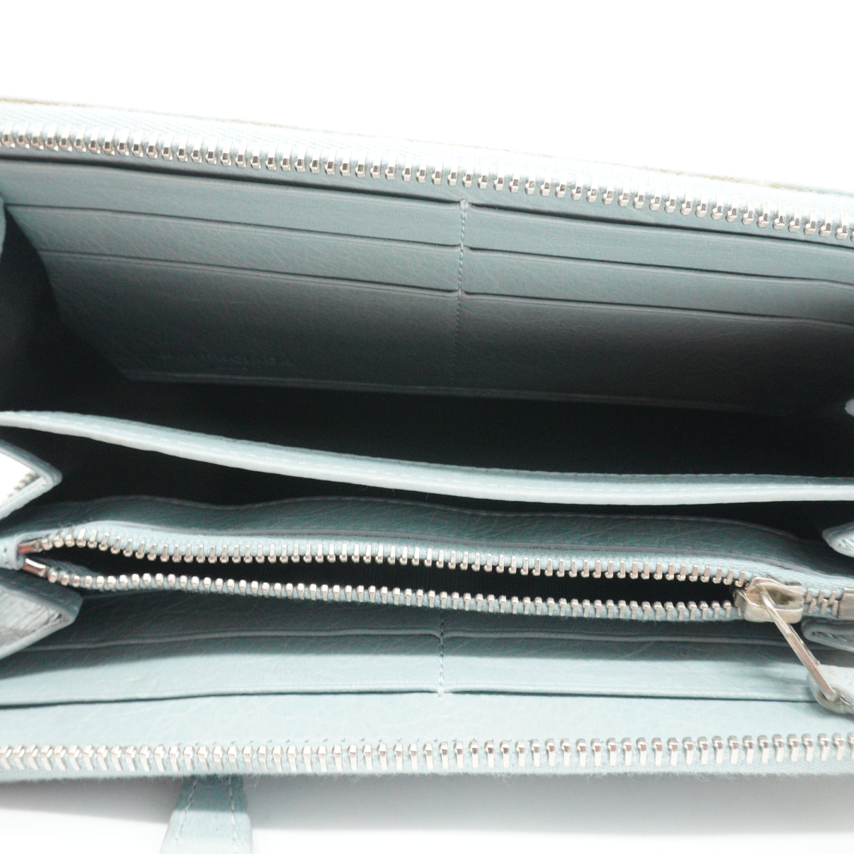 Balenciaga Le City Money Long Wallet Light Blue SHW