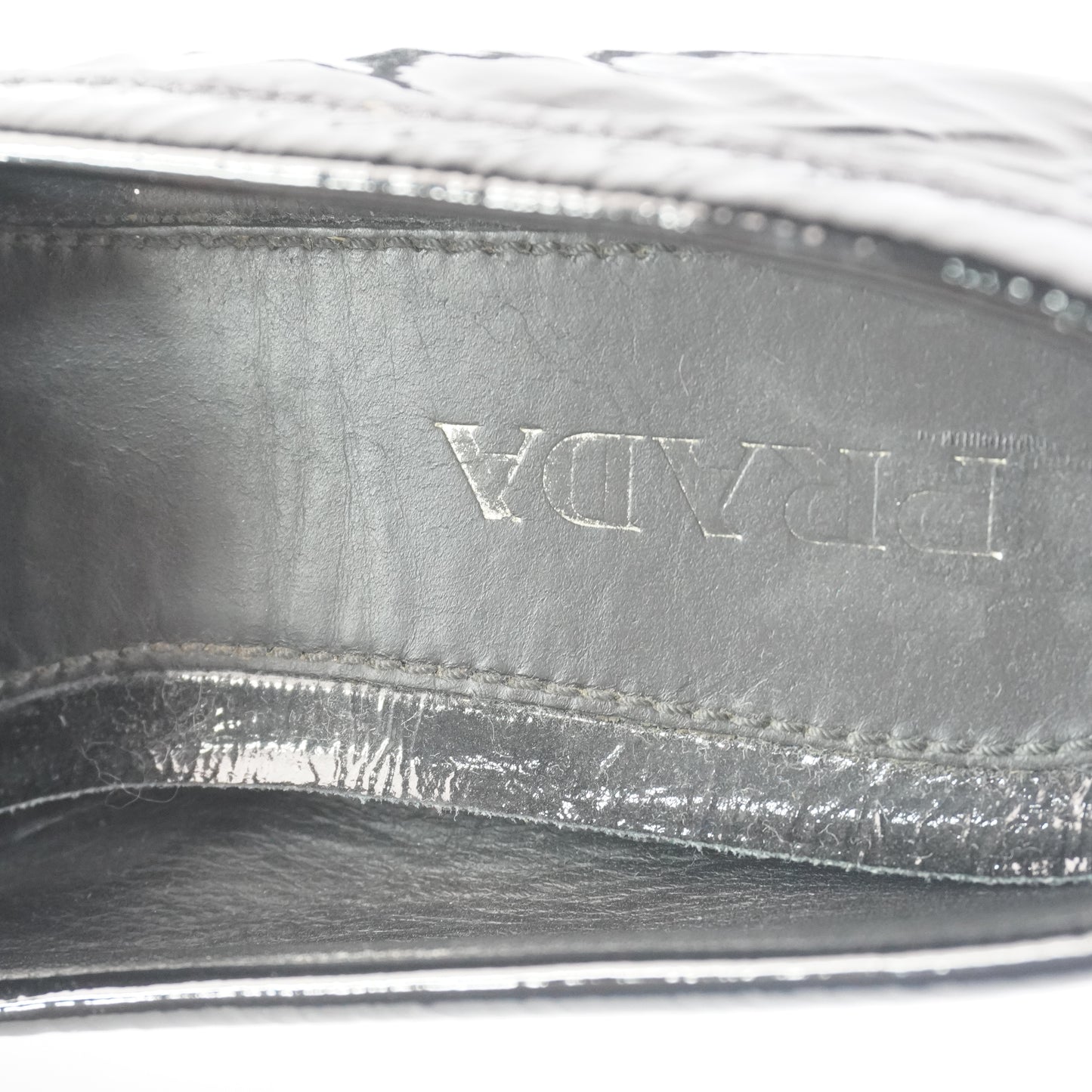 Prada Shuffle Pattent Leather Loafers S.35