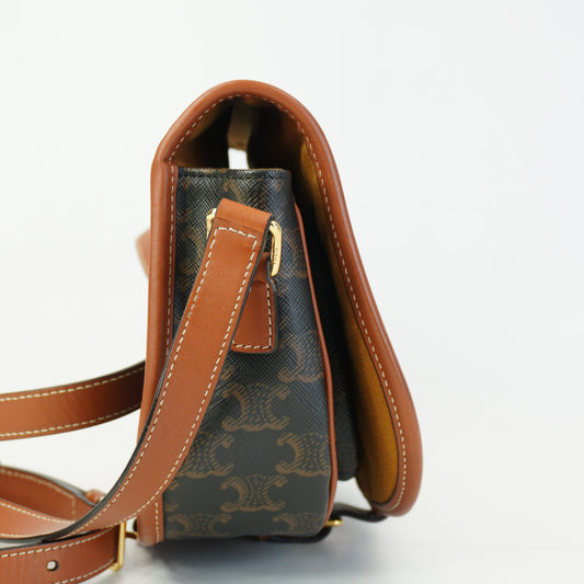 Celine Folco Triomphe Canvas Brown Mini GHW