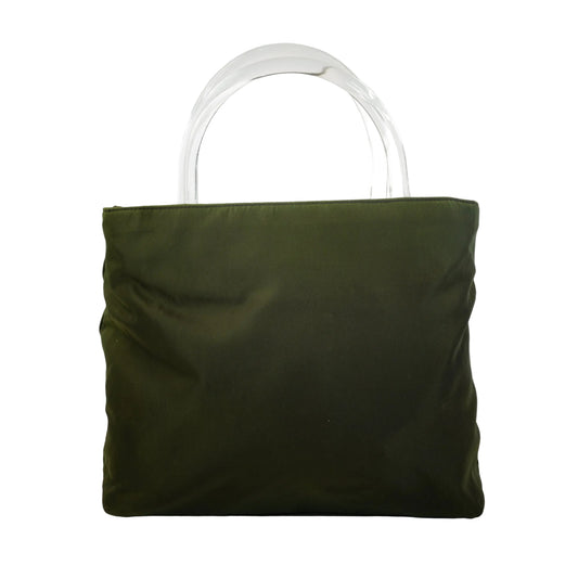 Prada Tessuto Nylon Tote Bag W/Plexieglass HandlesSHW Large
