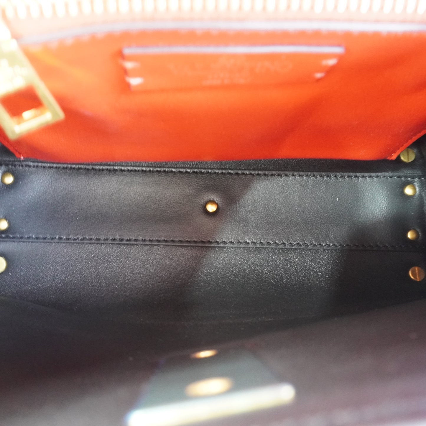 Valentino My Rockstud Leather Top Handle Red