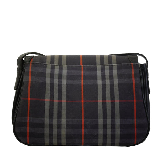 Burberry Vintage Plaid Canvas Crossbody Should Bag SHW Small