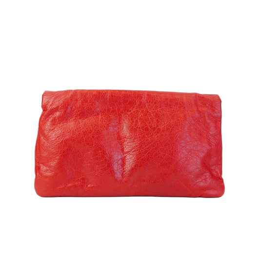 Balenciaga Lambskin Motocross Giant 21 Brogues Envelope Clutch Medium Red SHW