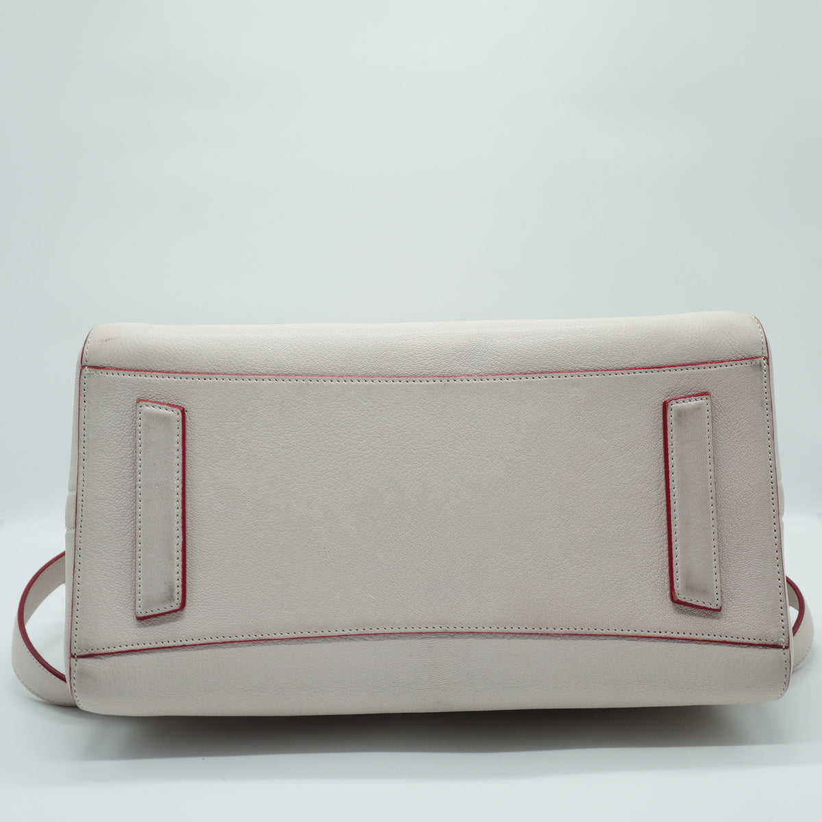 Givenchy Antigona Large Goatskin Leather Chalk White Red Edge SHW