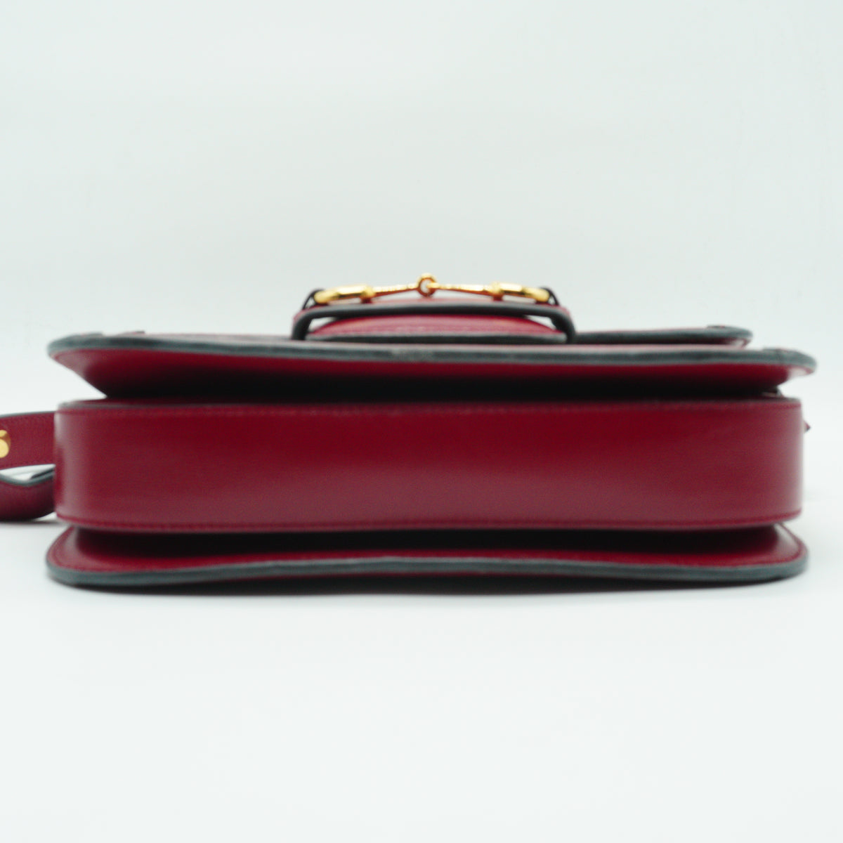 Gucci Horsebit 1995 Shoulder Bag Red Trims GHW Small