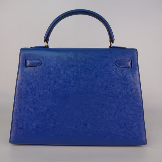 Hermes Kelly Sellier Epsom Blue without Strap