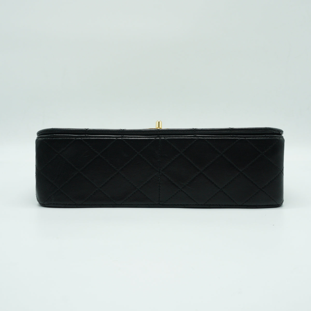Chanel Quilted Lambskin Full Flap Shoulder Bag Black Medium GHW