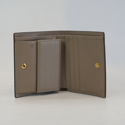 Fendi Compact Leather Bi-Fold Wallet GHW
