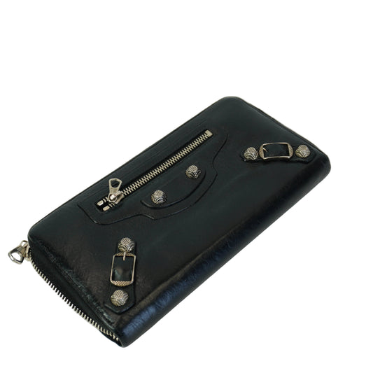Balenciaga Black zip around wallet