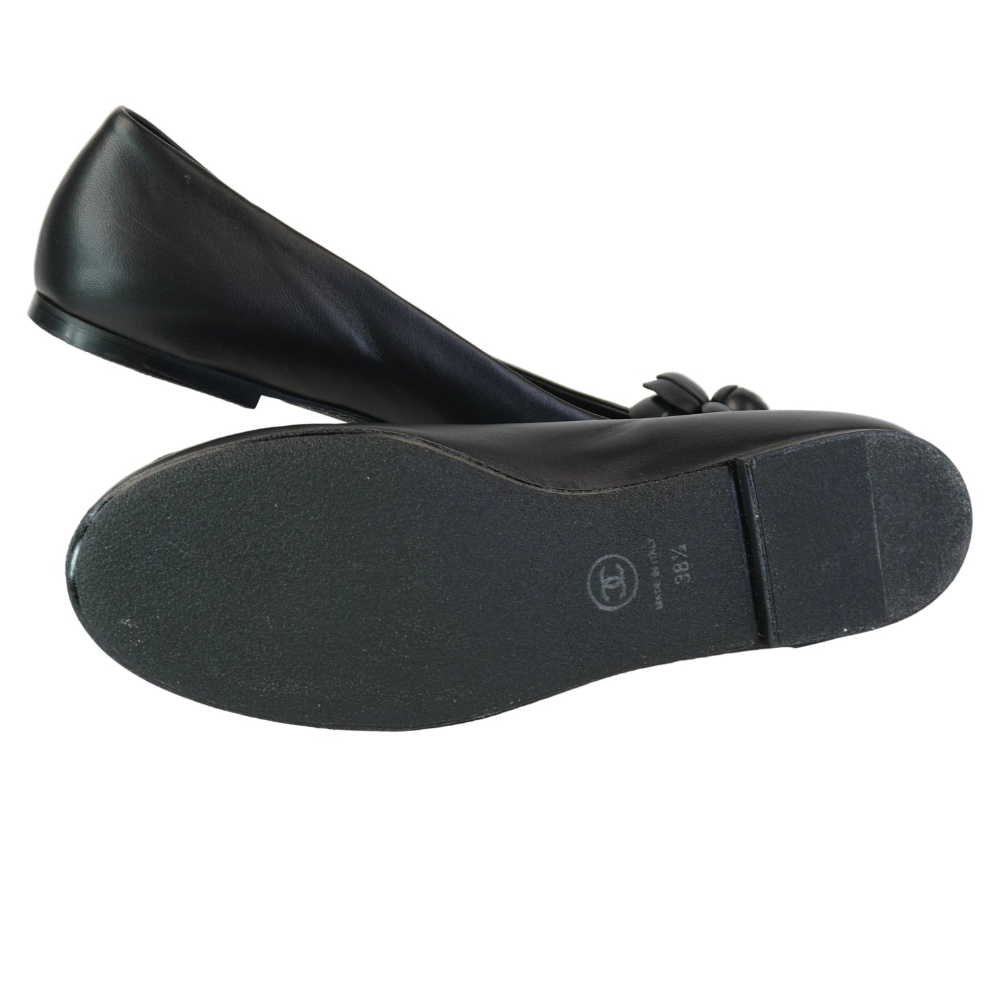 Chanel Camellia Ballet Flats Black Size 38.5