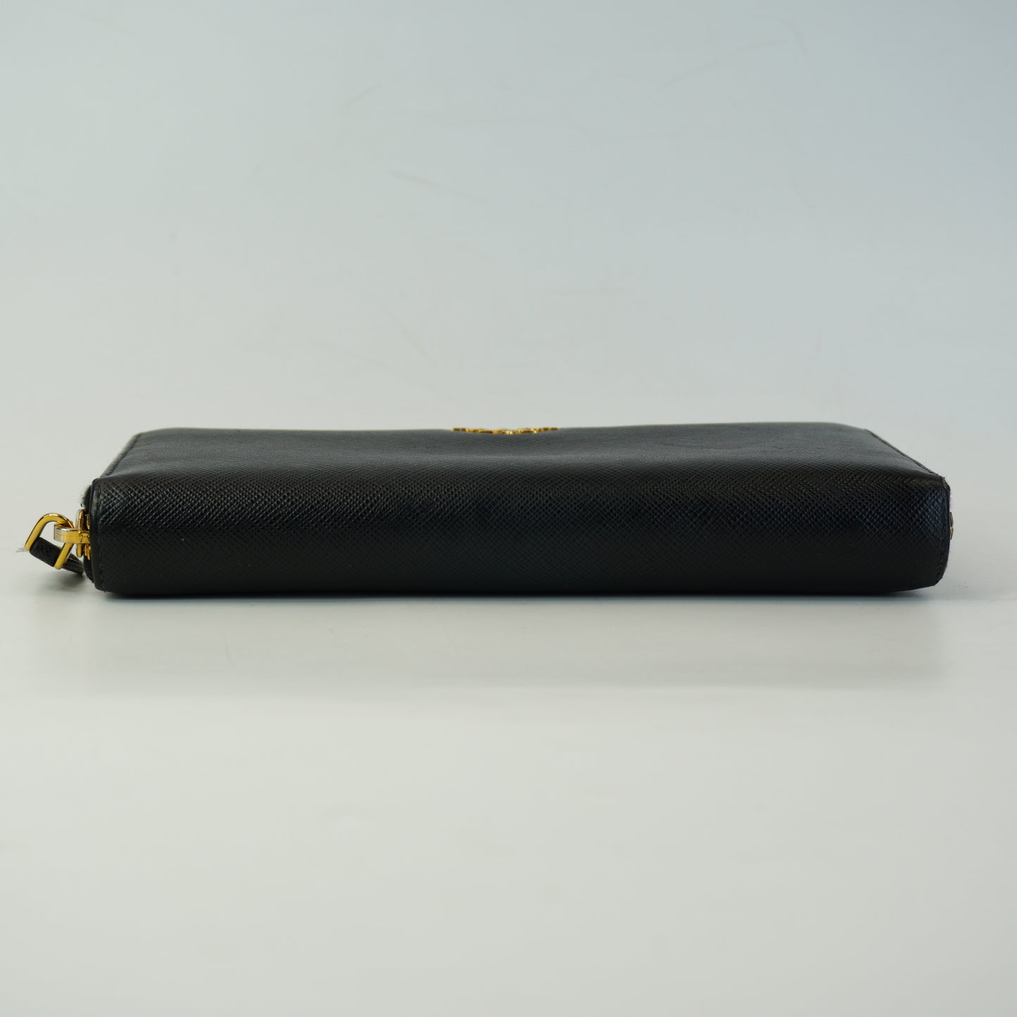 Prada Saffiano Leather Zip Around Wallet GHW