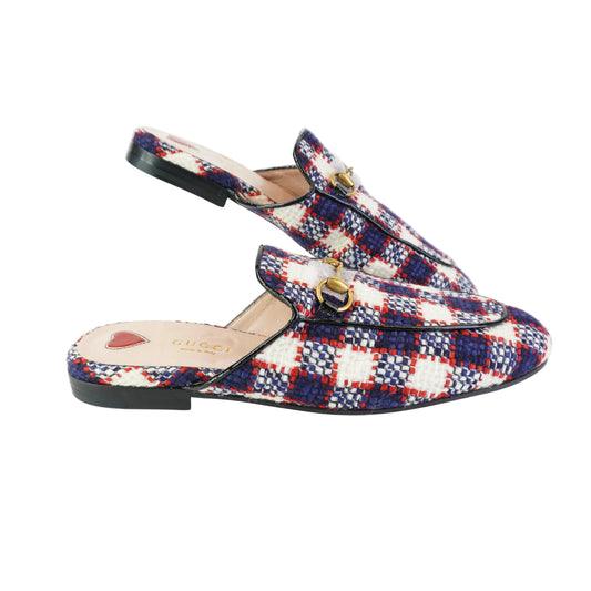 Gucci Price Town Horsebit Mules Size 37 Red/White