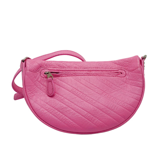 Balenciaga Souvenir Logo Embossed Small Belt Bag Pink SHW