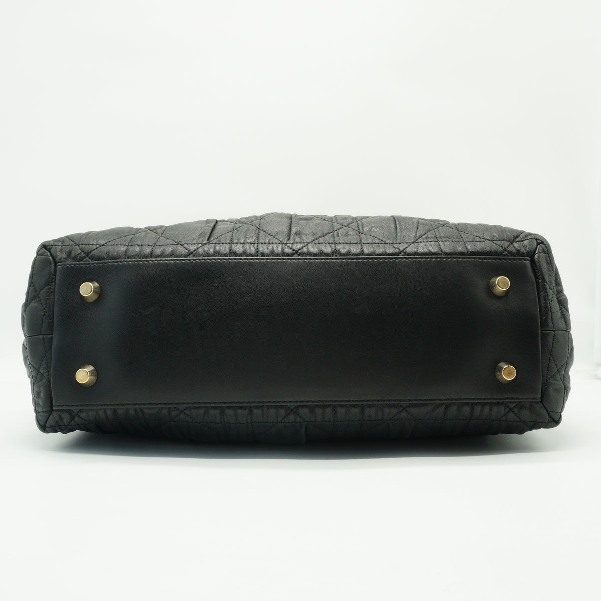 Dior Lambskin Delices Gaufre Cannage Tote Black Large SHW