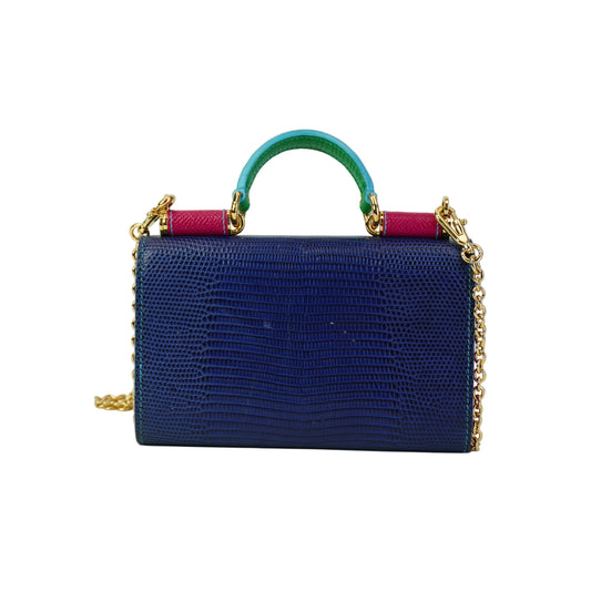 Dolce&Gabanna Mino Von Wallet on Chain Blue/Pink GHW