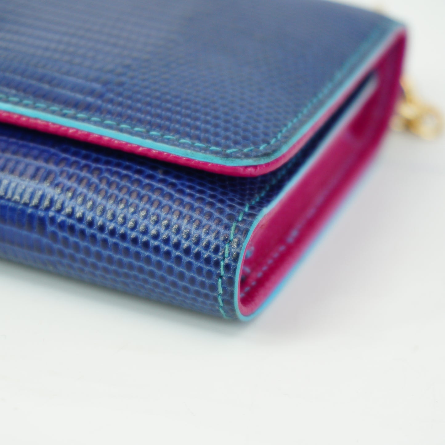 Dolce&Gabanna Mino Von Wallet on Chain Blue/Pink GHW