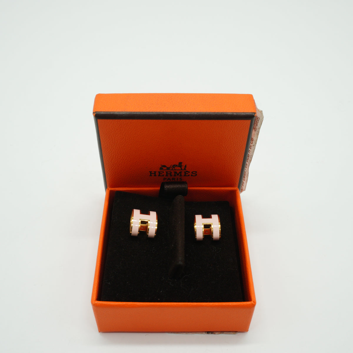 Hermes Mini Pop H Earrings Pink/Gold