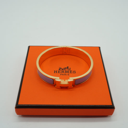 Hermes Clic H Bracelet Gold/Lavender