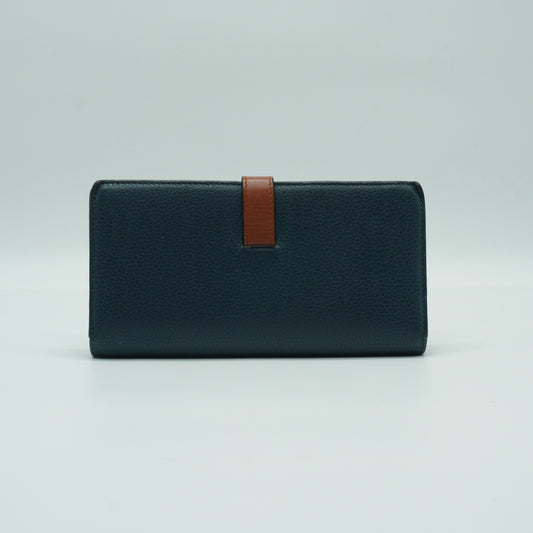 Loewe Large Vertical Calfskin Blue Wallet