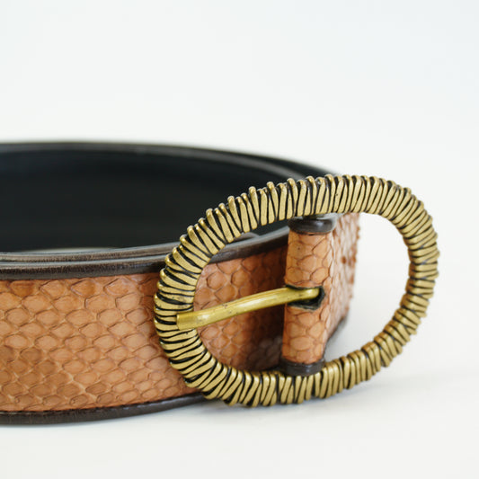 Bottega Veneta Snake Skin belt Dark GrayGHW size.97