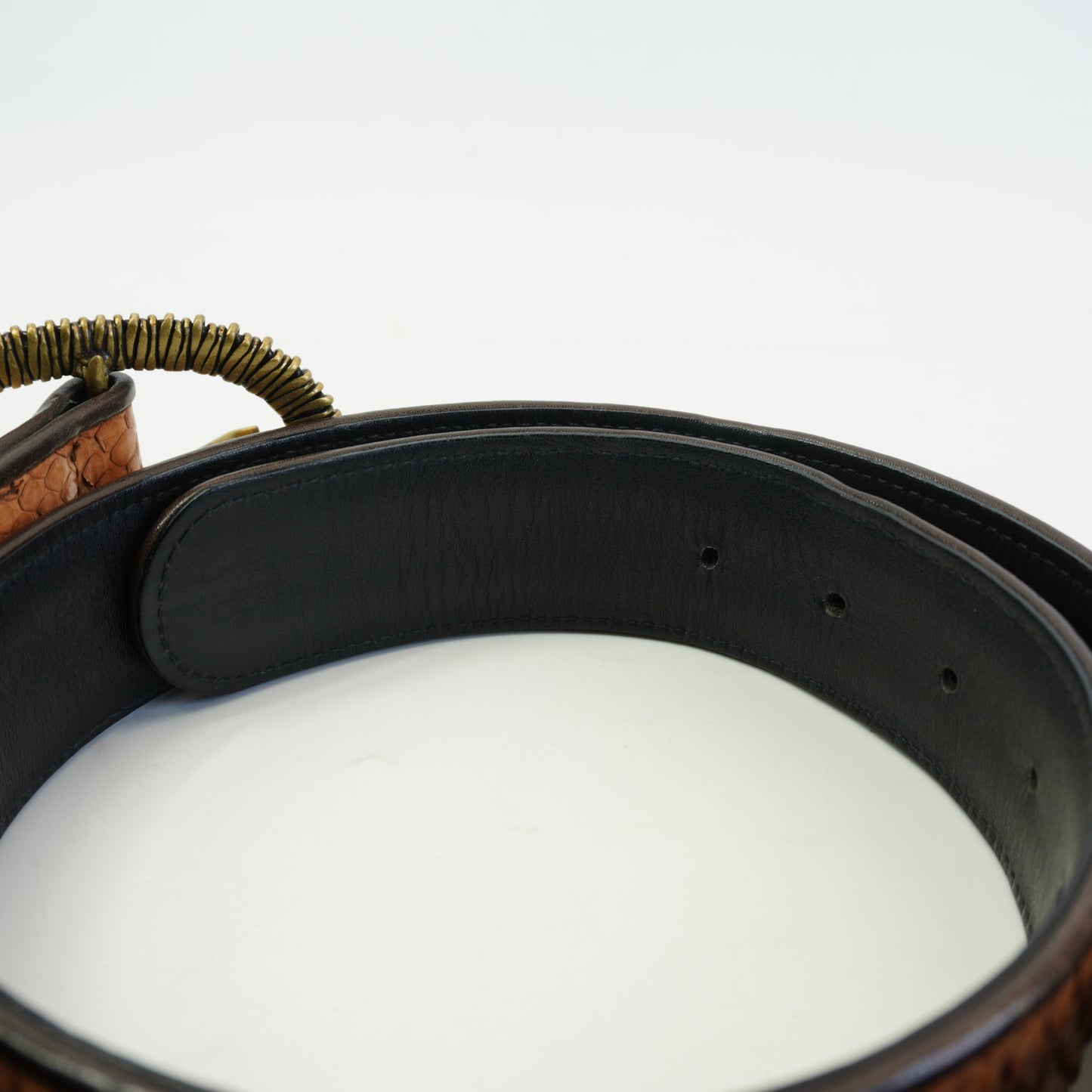 Bottega Veneta Snake Skin belt Dark GrayGHW size.97