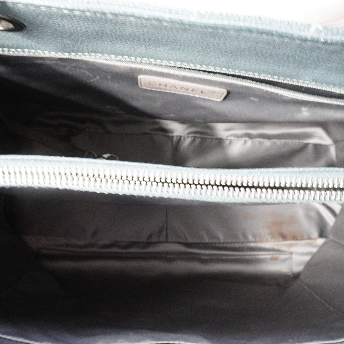 Chanel GST Gray Tote Bag SHW