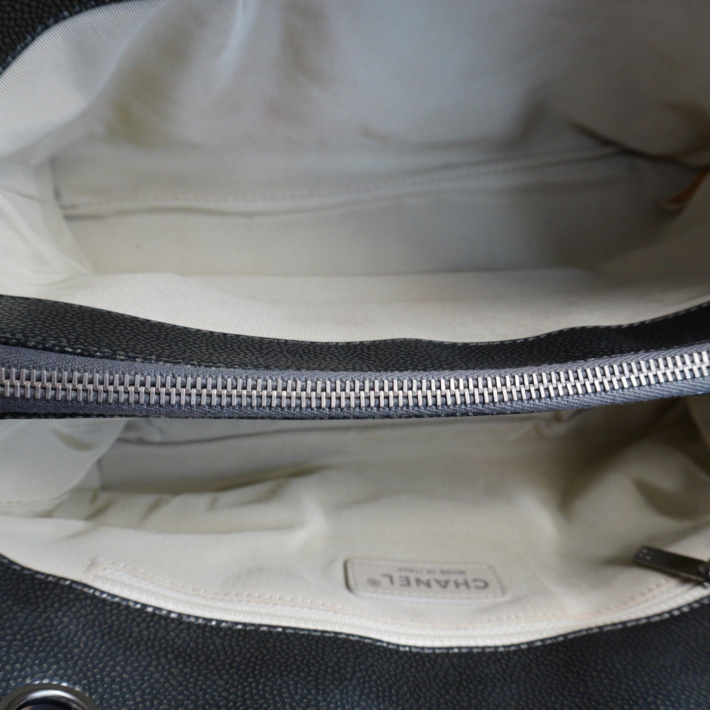 Chanel Timeless CC Soft Tote Gray GHW Medium