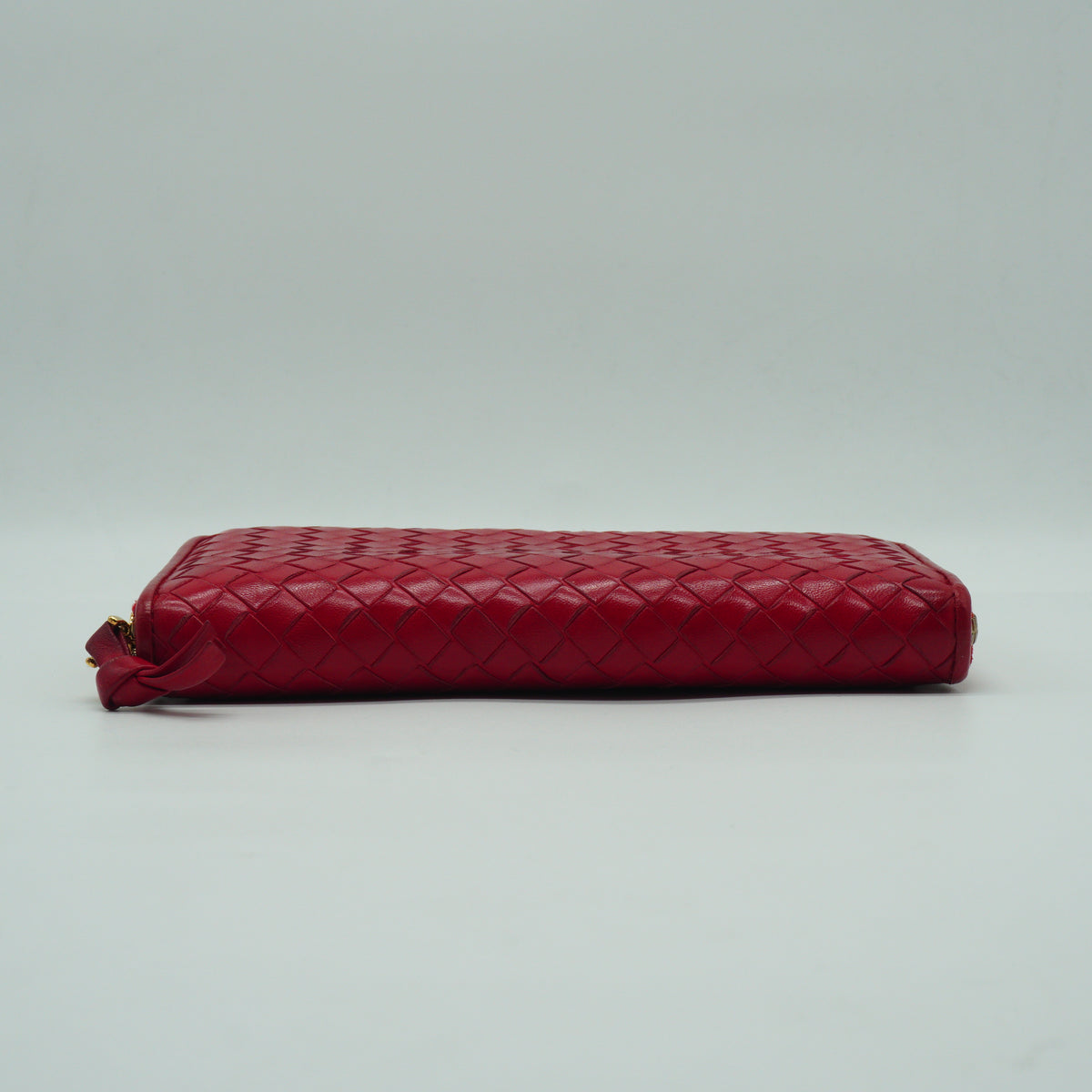 Bottega Veneta Intrecciato Zip Around Wallet Red GHW