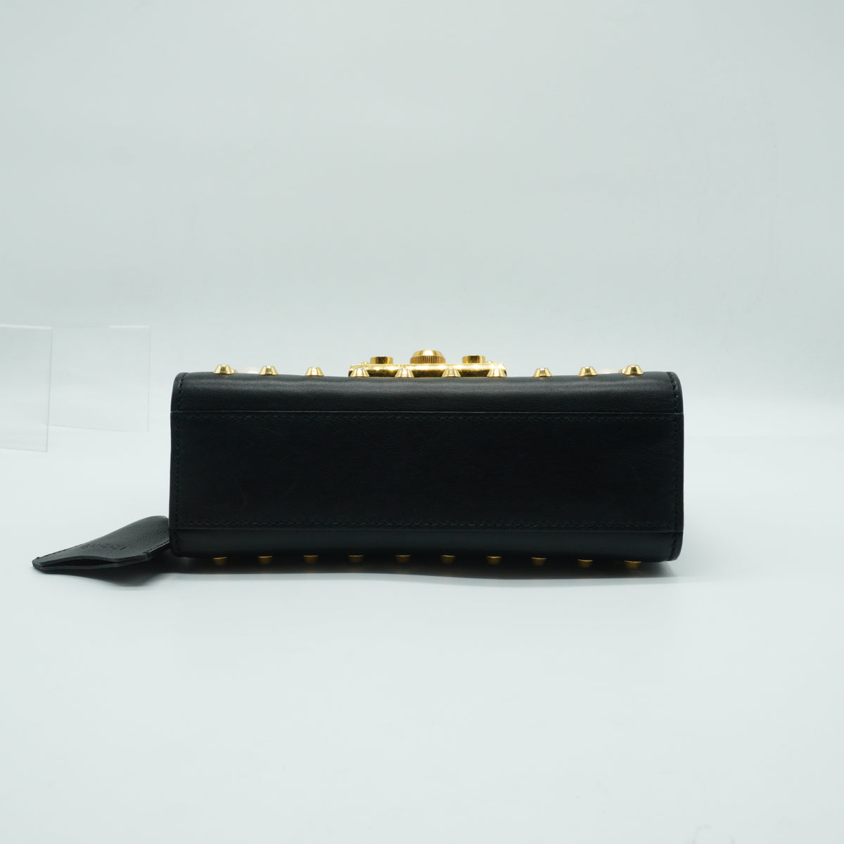 Gucci Padlock pearl studded shoulder bag small black GHW