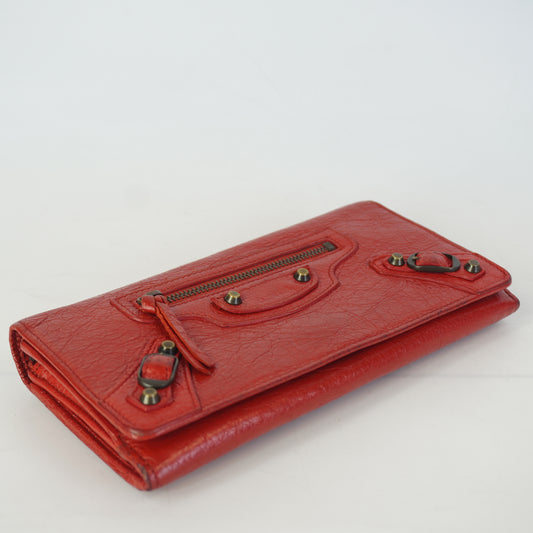Balenciaga Classic Continental Red Wallet
