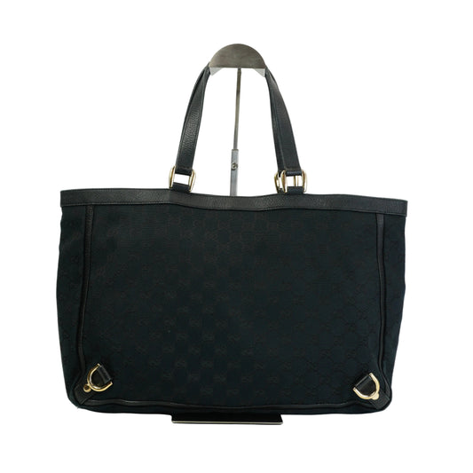 Gucci Double G Canvas Abbey Tote Large Black GHW